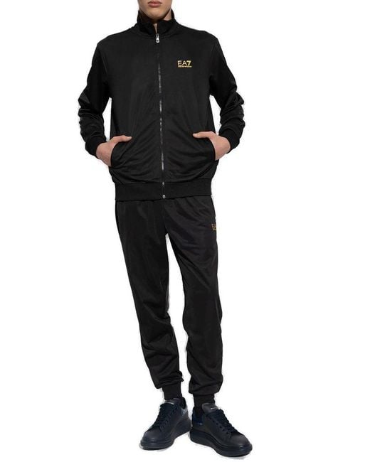 EA7 Black Sweatshirt & Sweatpants Set for men