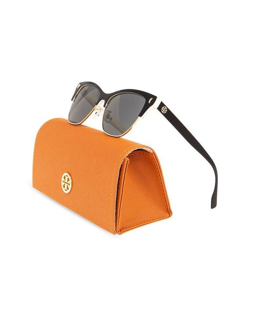 Tory Burch Gray 'miller Clubmaster' Sunglasses,