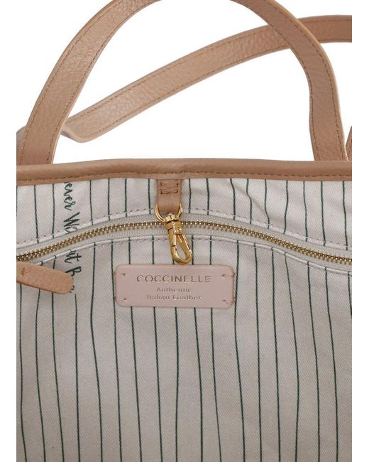 Coccinelle Red Geometric Patterned Tote Bag
