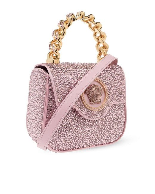 Versace Pink La Medusa Crystal-embellished Mini Bag