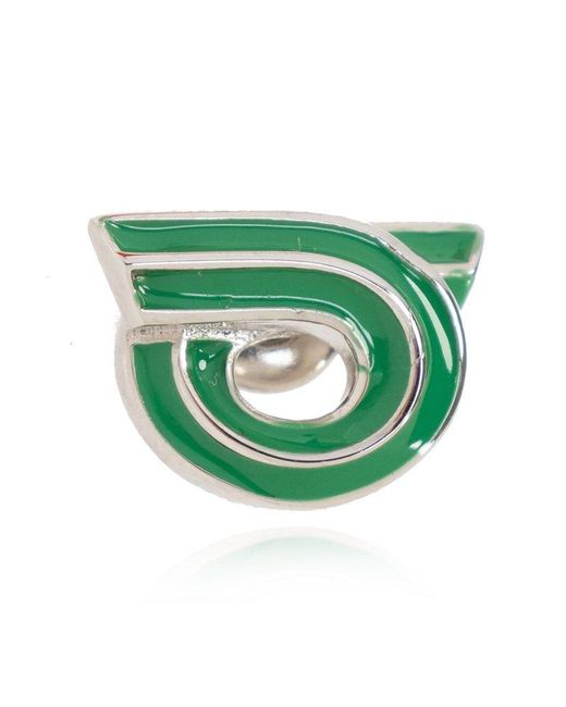 Ferragamo Green Earrings With Logo,