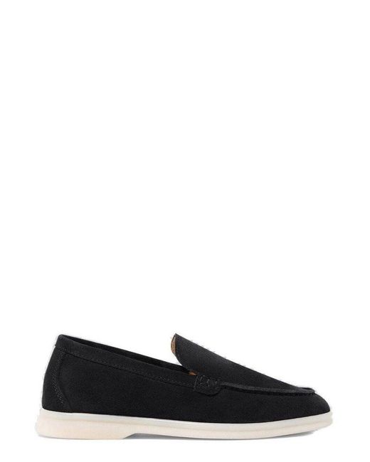 Scarosso Black Ludovico Round-Toe Loafers for men