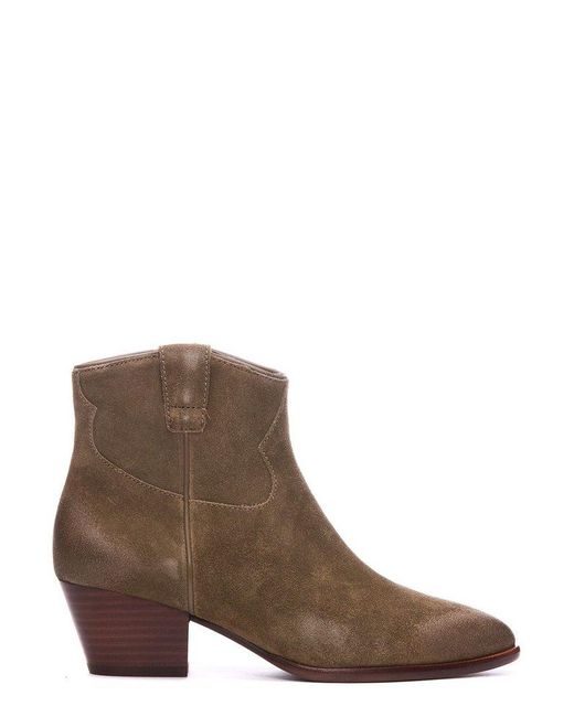 Ash Brown Houston Pointed-toe Ankle Boots