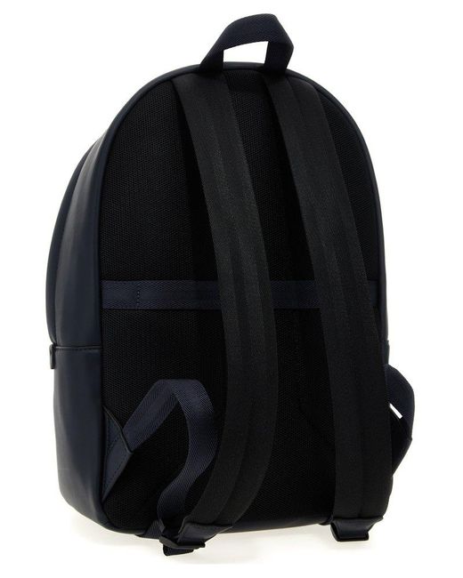 Boss Blue Embossed-Logo Backpack for men