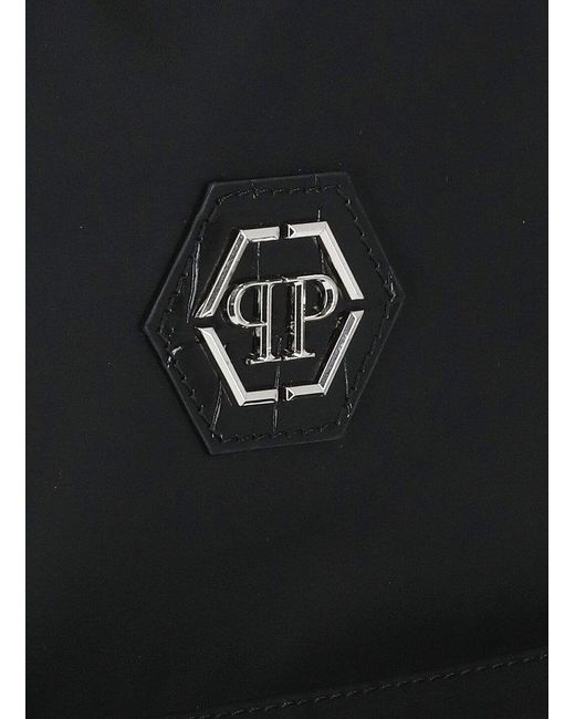 Philipp Plein Black Hexagon Backpack for men