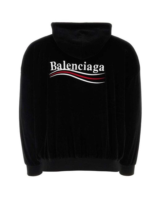 Balenciaga Black Logo Printed Zip-up Jacket for men