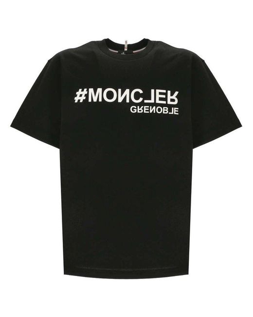 3 MONCLER GRENOBLE Black T-Shirts And Polos for men