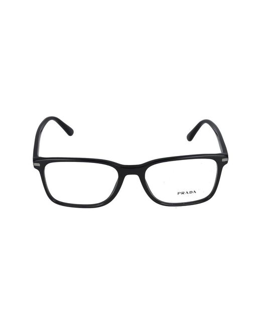 Prada Black Square Frame Glasses for men