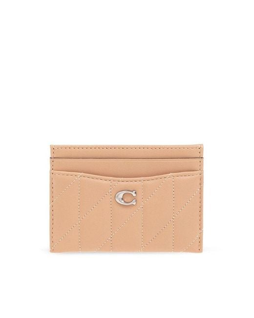 COACH Natural Logo-plaque Quilted Leather Card Holder