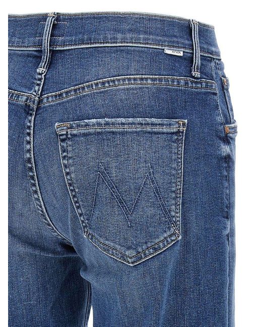 Mother 'The Mid Rise Maven Sneak' Jeans in Blue | Lyst