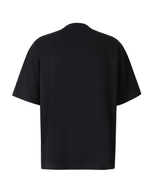 Acne Black Logo Printed Oversized T-shirt for men