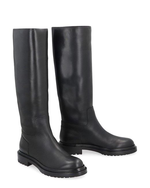 Sergio Rossi Black Round Toe Boots