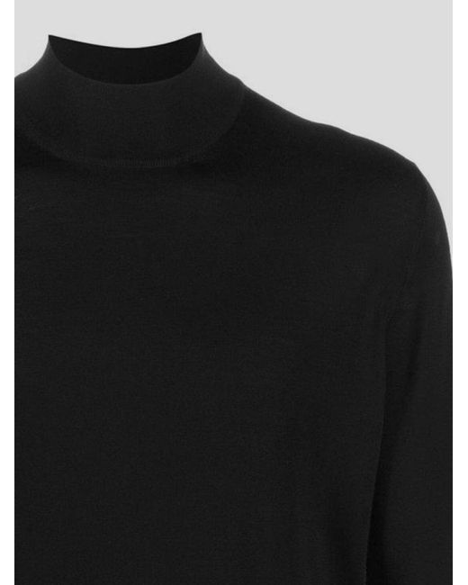 GOES BOTANICAL Black Mock Neck Sweater for men