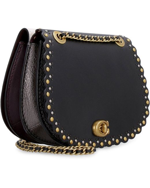 COACH Parker Studded Shoulder Bag in Black Lyst