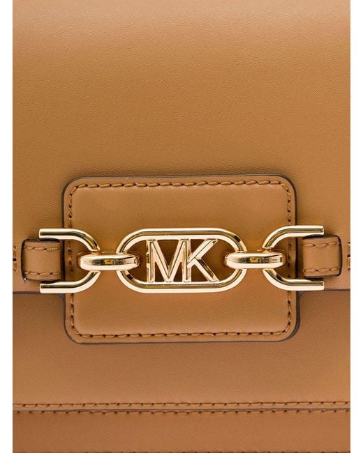 MICHAEL Michael Kors Brown 'Heather Medium' Shoulder Bag With Mk Logo