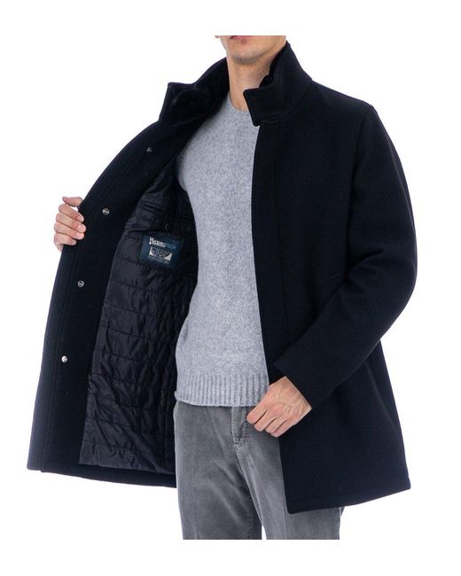 Herno Blue Fur Collar Zipped Jacket for men