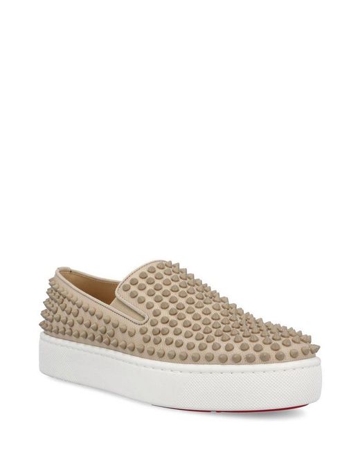 Christian Louboutin Natural Spikeboat Slip-on Sneakers for men