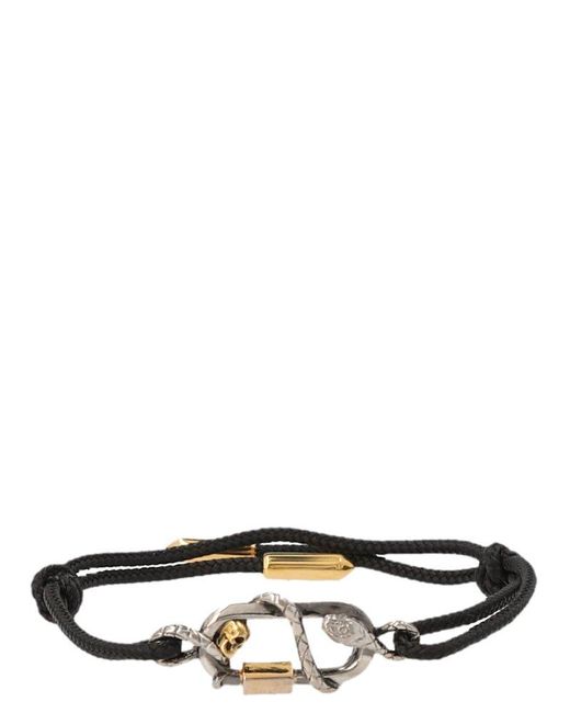 Alexander McQueen Black Snake Bracelet for men