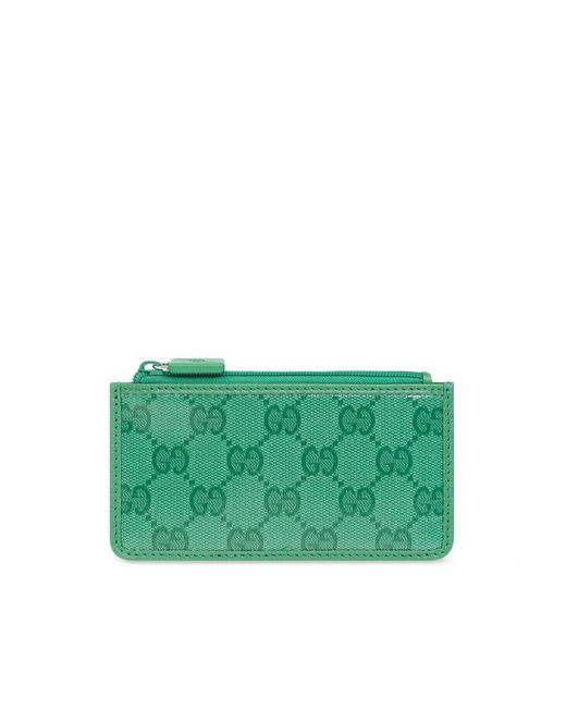 Gucci Card Holder With Monogram in Green for Men Lyst