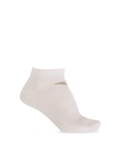 Emporio Armani White Short Socks Three-pack, for men