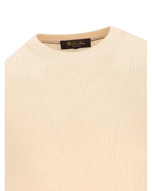 Loro Piana Natural Long-sleeved Crewneck Jumper for men