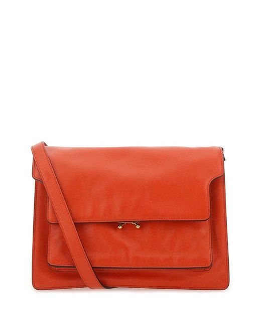 Marni Red Soft Trunk Large Shoulder Bag