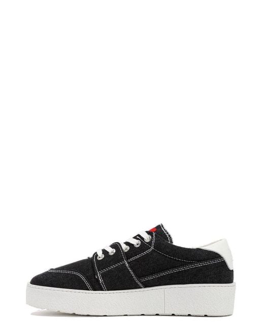 AMI Black De Coeur Lace-Up Sneakers for men