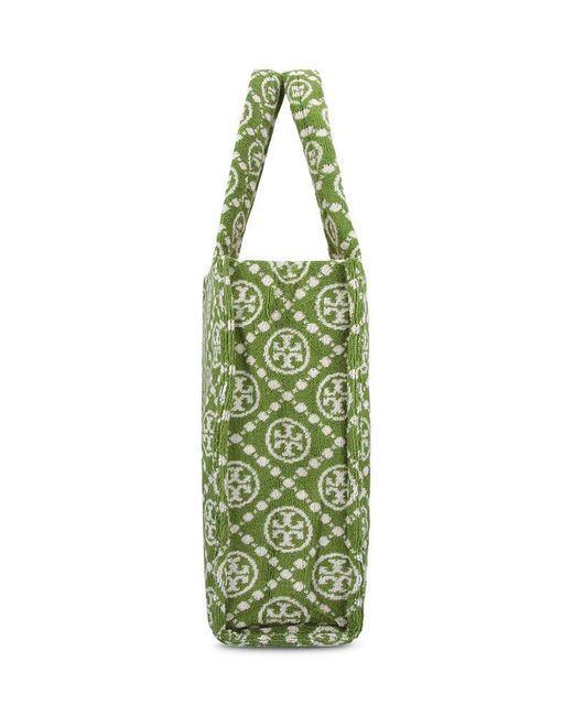 Tory Burch Green "t-monogram" Terry Tote Bag