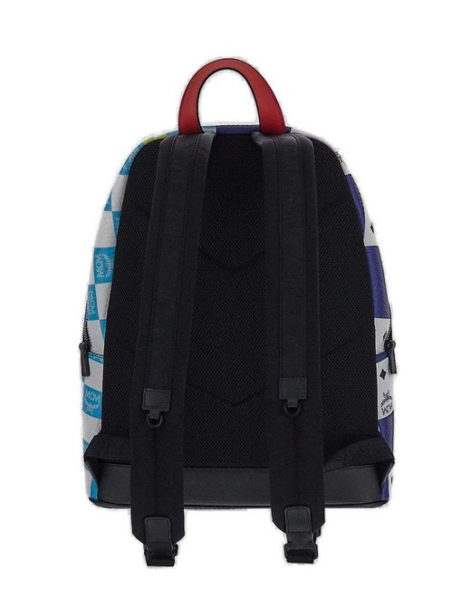 MCM Blue 'stark Medium' Backpack