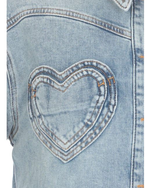 Moschino Blue Jeans Button-up Cropped Denim Jacket
