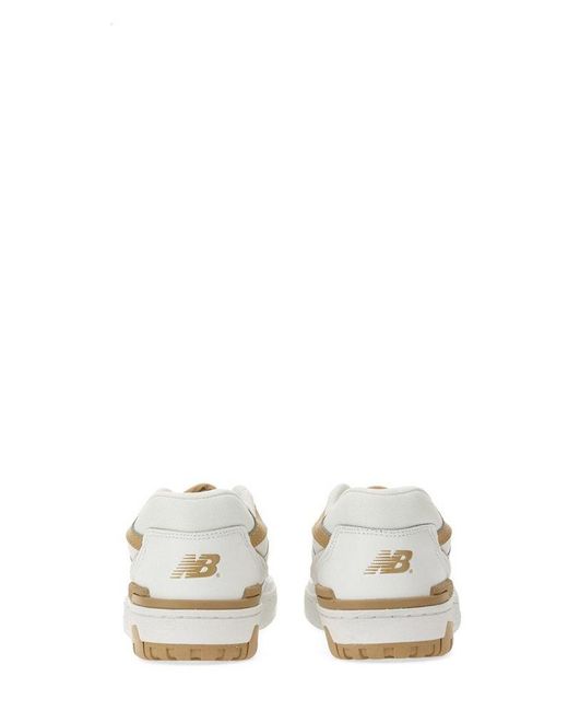 New Balance White 550 Logo Patch Sneakers