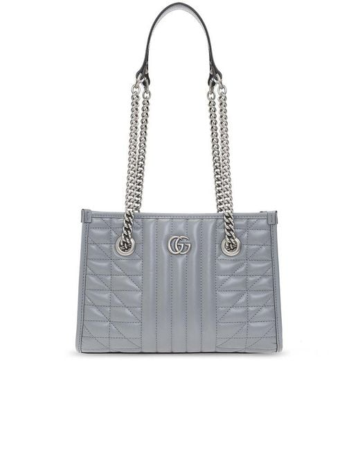 Gucci Gray GG Marmont Small Tote Bag