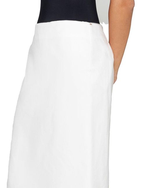 Sportmax White Zip Detailed High Waist Skirt