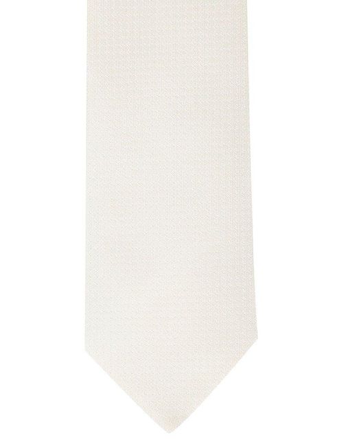 Errico Formicola White Textured Tie for men