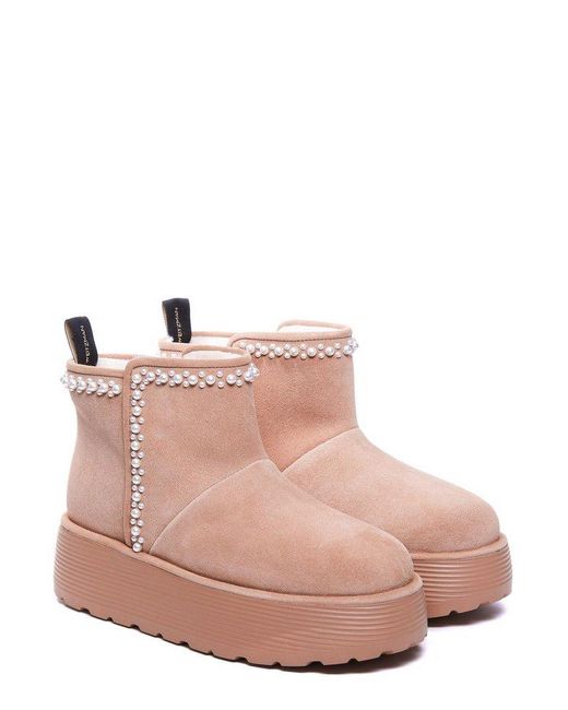 Stuart Weitzman Nellie Pearl Flatform Boots in Pink Lyst UK