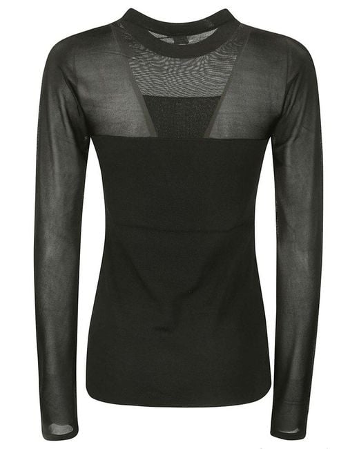 Totême Semisheer Evening Top in Black Lyst