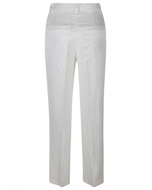 Anine Bing White Carrie Pleated Pants