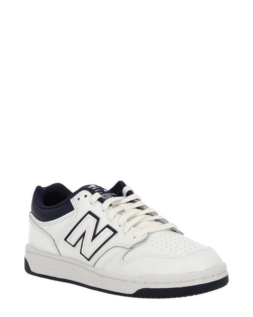 New Balance White 480 Logo Patch Panelled Sneakers for men