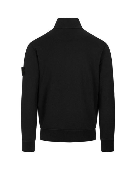 Stone Island Black Sweatshirt With Zip for men