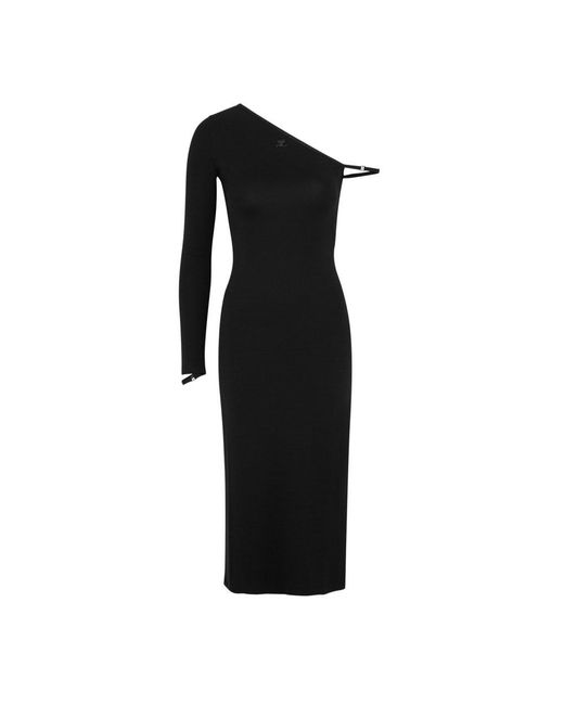Courreges Black One-shoulder Long Dress