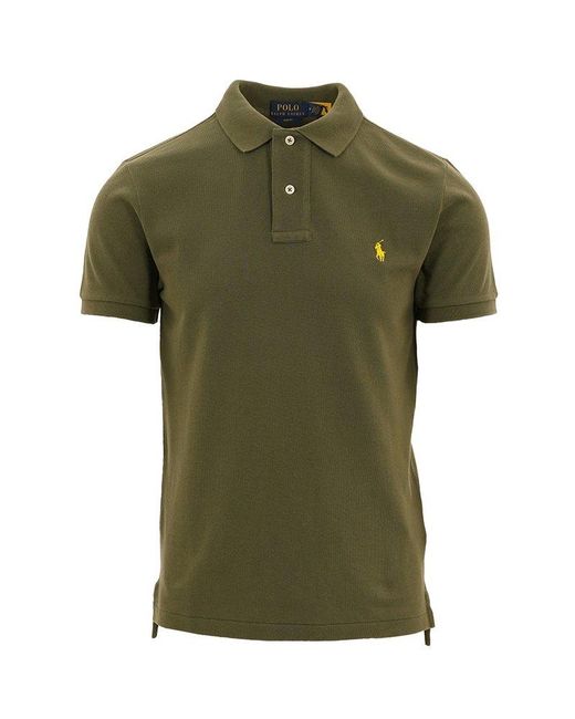 Polo Ralph Lauren Green Logo Detailed Polo Shirt for men