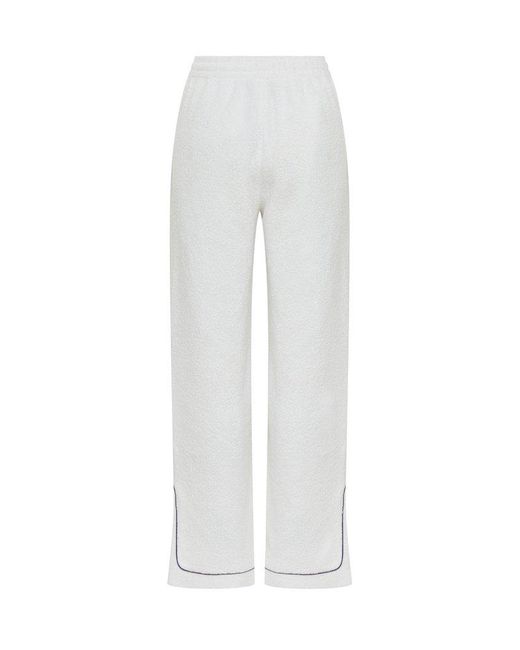 Casablancabrand White Caza Logo Embroidered Terry Track Pants
