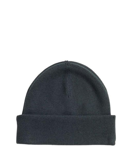Fred Perry Blue Logo Embroidered Knitted Beanie for men