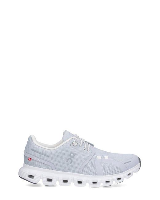 On Shoes White W Cloud Lace-Up Sneakers