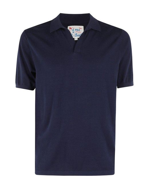 Mc2 Saint Barth Blue Sloan Knitted Polo Shirt for men