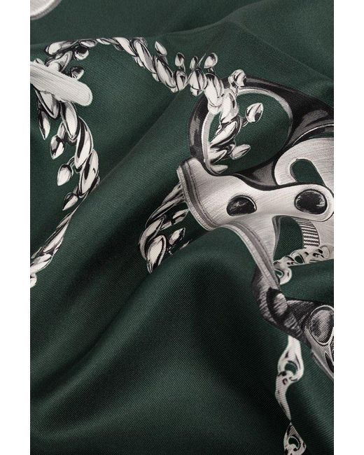 Burberry Green Knight-printed Square Scarf for men