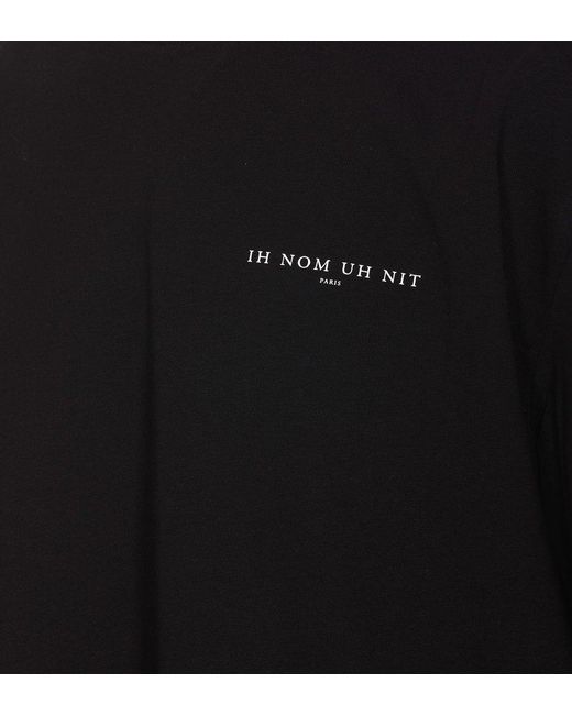 Ih Nom Uh Nit Black Logo Printed Crewneck T-shirt for men