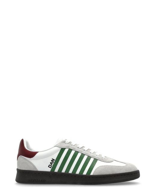 DSquared² Green Round Toe Low-Top Sneakers for men