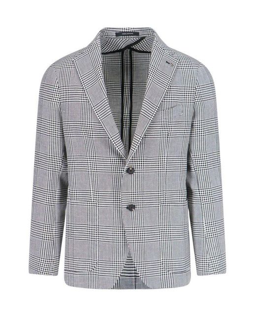 Tagliatore Gray Checkered Blazer Jacket for men