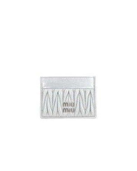 Miu Miu White Logo Lettering Card Holder